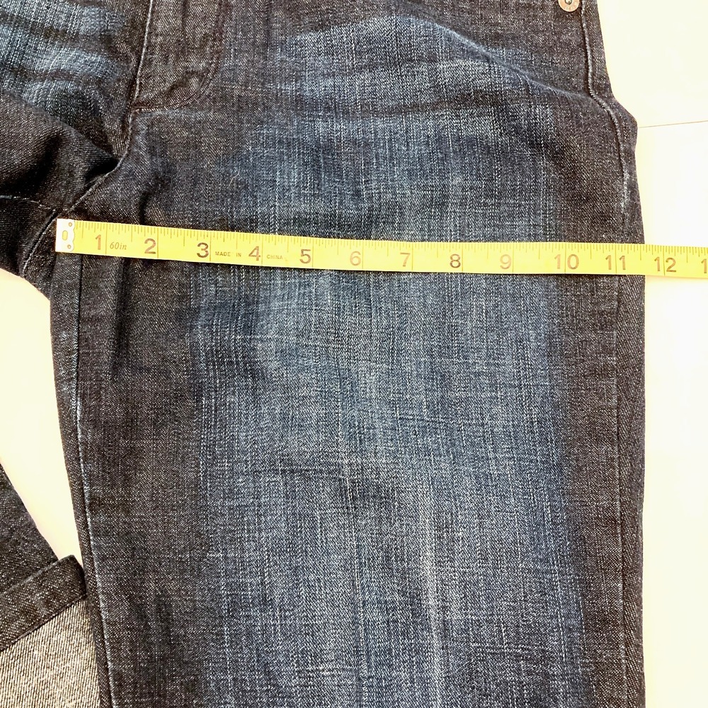 IZOD Jeans Mid Rise Cuffed Straight Leg Denim Capris Womens 8 Blue Whiskered - Picture 7 of 8